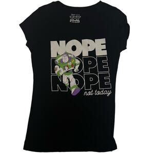 Disney Pixar Toy Story Buzz Lightyear “NOPE Not Today” Girls T-Shirt Size M 7-9